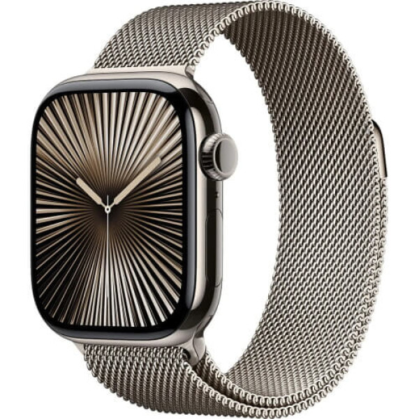 Apple Watch Series 10 46mm Natural Titanium with Natural Milanese Loop S/M (MC7Q4)