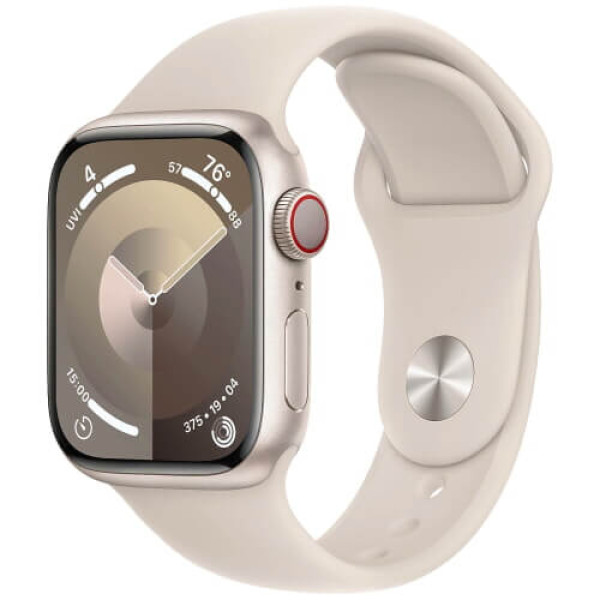 Apple Watch Series 9 41mm GPS + Cellular Starlight Aluminium with Starlight Sport Band S/M (MRHN3)