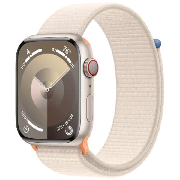 Apple Watch Series 9 GPS + Cellular 45mm Starlight Aluminum with Starlight Sport Loop (MRMA3)