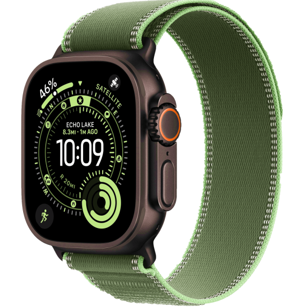Apple Watch Ultra 3 Black Titanium Case with Green/Neon Trail Loop S/M (MF254+MG9N4)