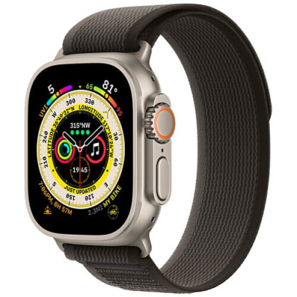 Apple Watch Ultra Titanium with Black/Gray Trail Loop S/M (MQF43/MQFW3)