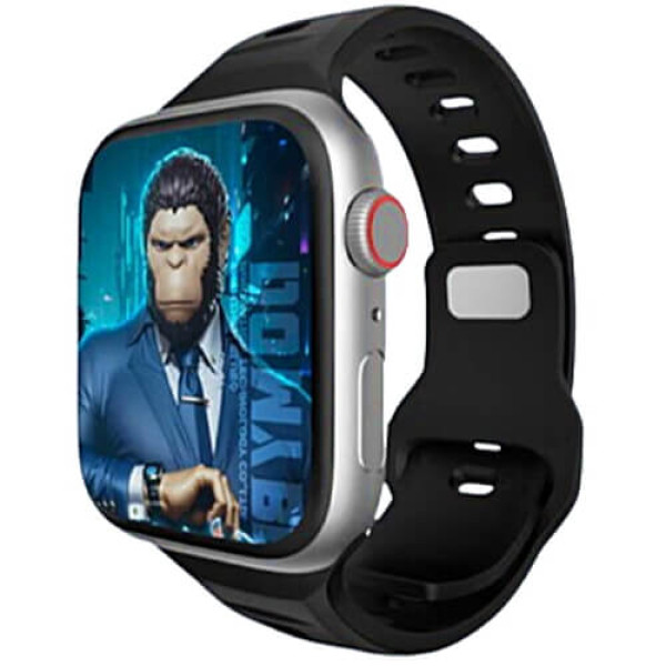 Ремінець для Apple Watch 42/44/45/49mm Blue Fluoro Rubber Sport Watch Band Black (BL004BLK)