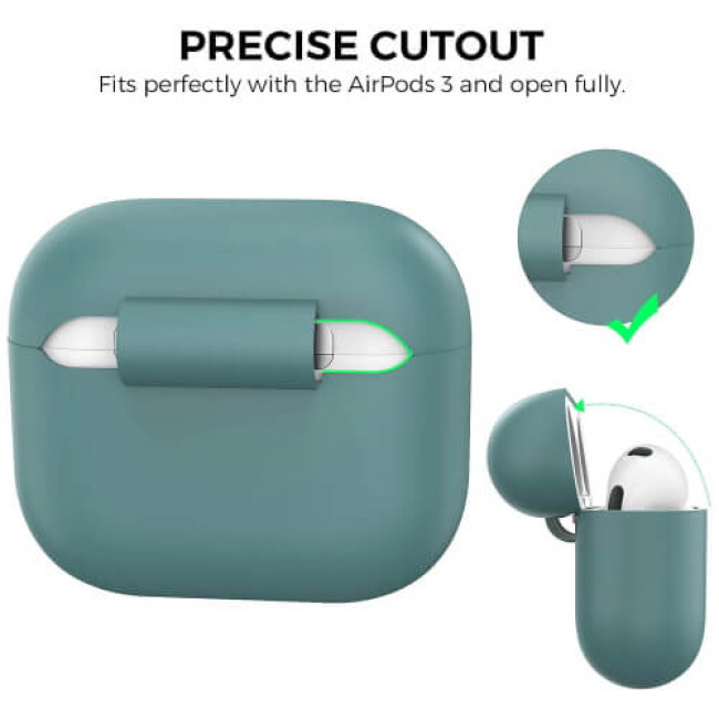 Чохол AhaStyle Silicone Case для AirPods 3 Midnight Green (X00329Y4S1)
