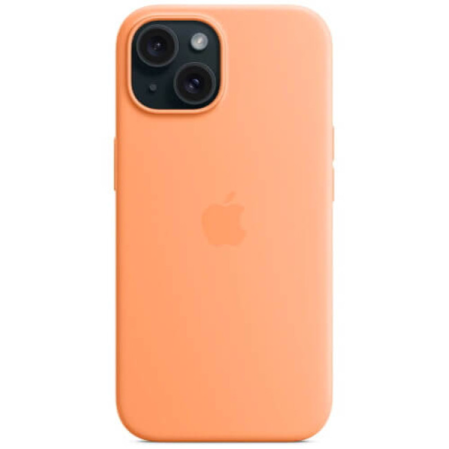 Чохол Apple iPhone 15 Silicone Case with MagSafe Orange Sorbet (MT0W3)