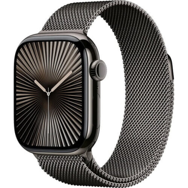 Apple Watch Series 10 46mm Slate Titanium with Slate Milanese Loop M/L (MWYW3)