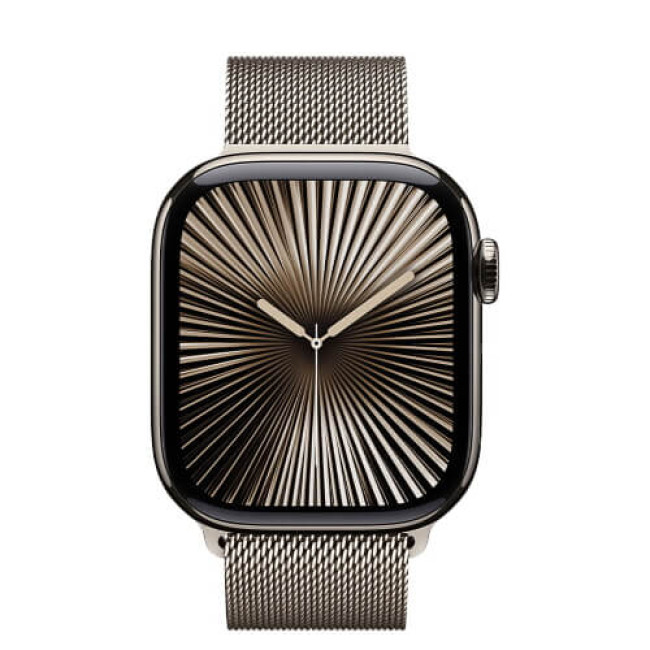 Apple Watch Series 10 46mm Natural Titanium with Natural Milanese Loop S/M (MC7Q4)