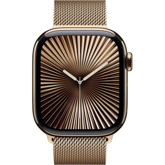 Apple Watch Series 10 46mm Gold Titanium with Gold Milanese Loop M/L (MX003)