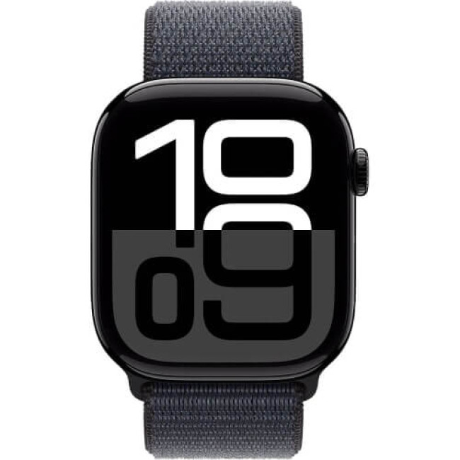 Apple Watch Series 10 GPS + Cellular 42mm Jet Black Aluminium with Ink Sport Loop (MWX83)