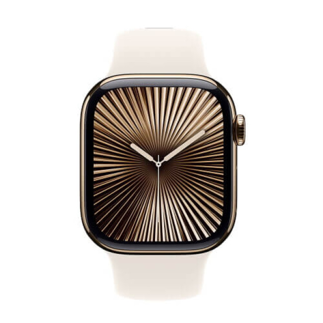 Apple Watch Series 10 42mm Gold Titanium Case з Starlight Sport Band M/L (MX073)