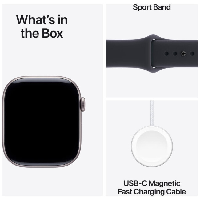Apple Watch Series 11 46mm Jet Black Aluminium Case with Black Sport Band M/L (MEUX4)