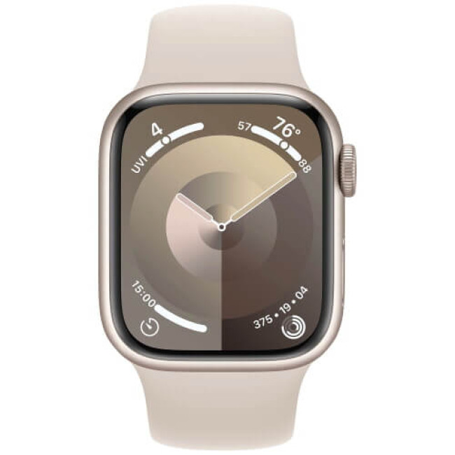 Apple Watch Series 9 45mm GPS + Cellular Starlight Aluminium with Starlight Sport Band S/M (MRM83)