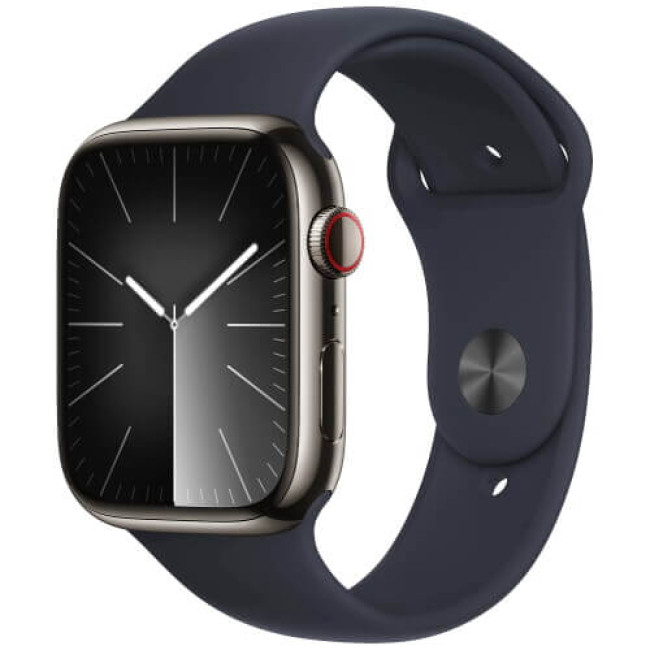 Apple Watch Series 9 GPS + Cellular 45mm Graphite Stainless Steel Case з Midnight Sport Band M/L (MRMW3)