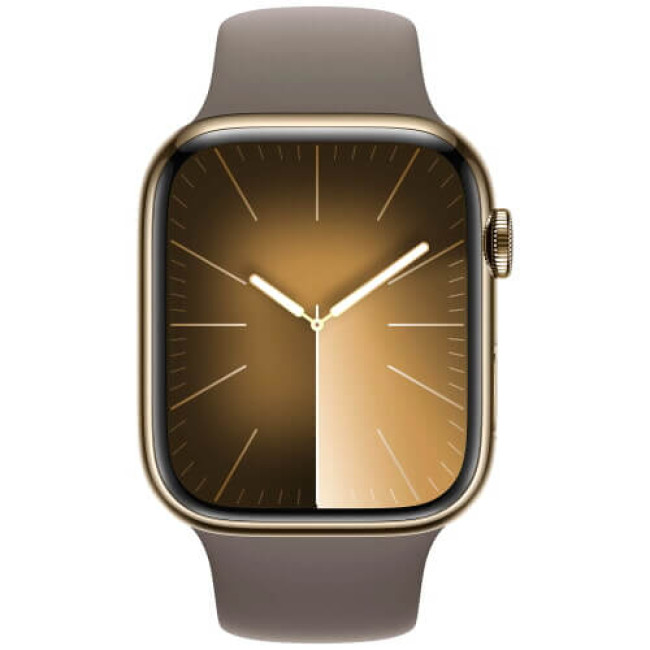 Apple Watch Series 9 GPS + Cellular 41mm Gold Stainless Steel Case with Clay Sport Band M/L (MRJ63)