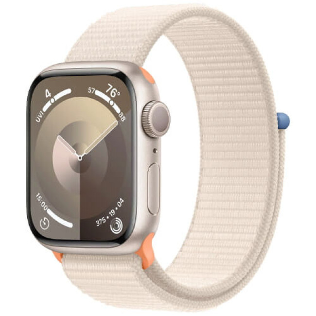 Apple Watch Series 9 GPS 45mm Starlight Aluminum with Starlight Sport Loop (MR983)