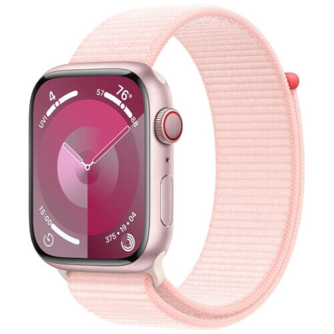Apple Watch Series 9 GPS + Cellular 45mm Pink Aluminum with Light Pink Sport Loop (MRMM3)