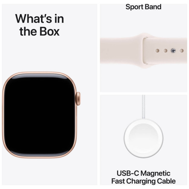 Apple Watch Series 11 46mm Rose Gold Aluminium Case with Light Blush Sport Band M/L (MEV74)