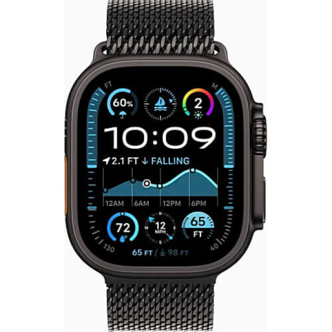 Apple Watch Ultra 2 Black Titanium with Black Titanium Milanese Loop Small (MX4W3)