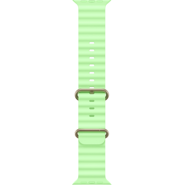 Apple Watch Ultra 3 Natural Titanium Case with Neon Green Ocean Band (MF1V4+MGCF4)