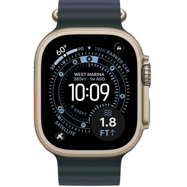 Apple Watch Ultra 3 Natural Titanium Case with Black Ocean Band (MF1V4+MXTL3)