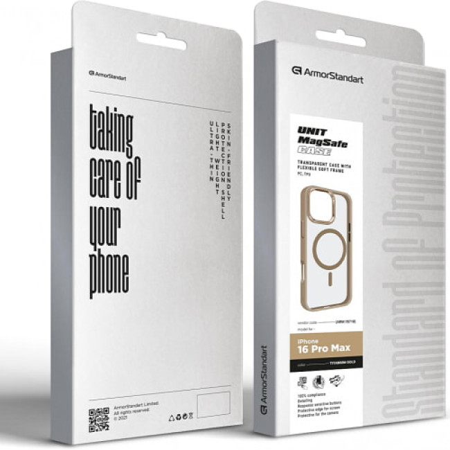 Чохол ArmorStandart Unit MagSafe для Apple iPhone 16 Pro Max Titanium Gold (ARM78718)