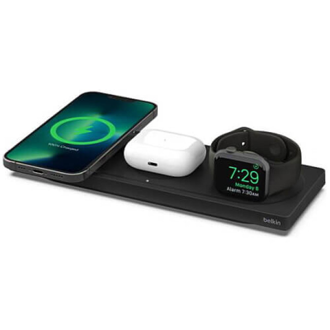 Бездротове ЗУ Belkin 3in1 MagSafe Stand Black (WIZ016VFBK)