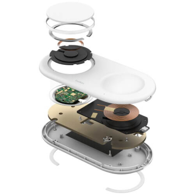 Бездротове ЗУ Belkin BoostCharge Pro 2in1 Magnetic Pad with Qi2 15W White (WIZ021VFWH)