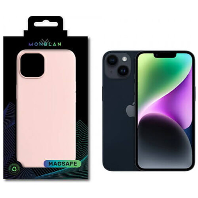 Чохол Monblan Magnetic Silicone MagSafe для iPhone 14 Chalk Pink