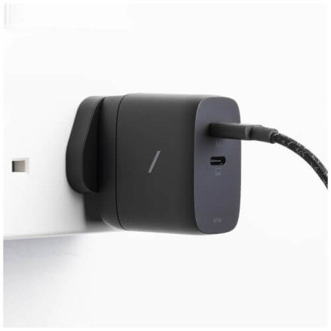 Зарядний пристрій Native Union Fast GaN Charger PD 67W Dual USB-C Port Black (FAST-PD67-BLK-INT)