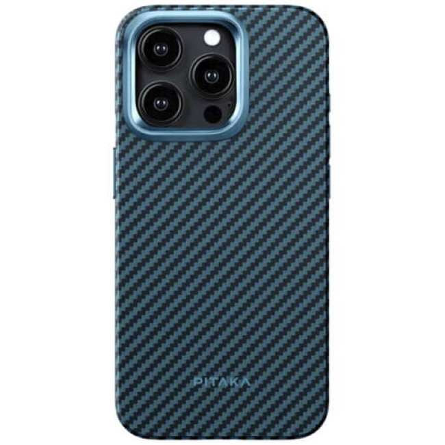 Чохол-накладка Pitaka MagEZ Case Pro 4 Twill 1500D Black/Blue for iPhone 15 Pro Max (KI1508PMPA)