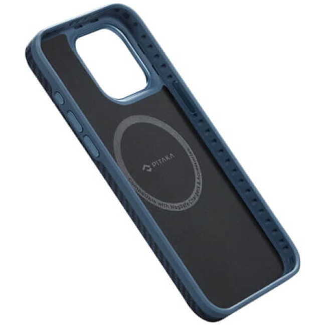 Чохол Pitaka MagEZ Case Pro 4 Twill 1500D Black/Blue для iPhone 15 Pro (KI1508PPA)