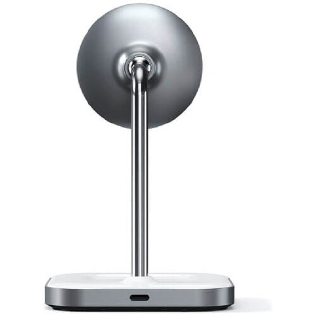 Бездротове ЗУ Satechi Aluminum 2 in 1 Magnetic Wireless Charging Stand Space Grey (ST-WMCS2M)