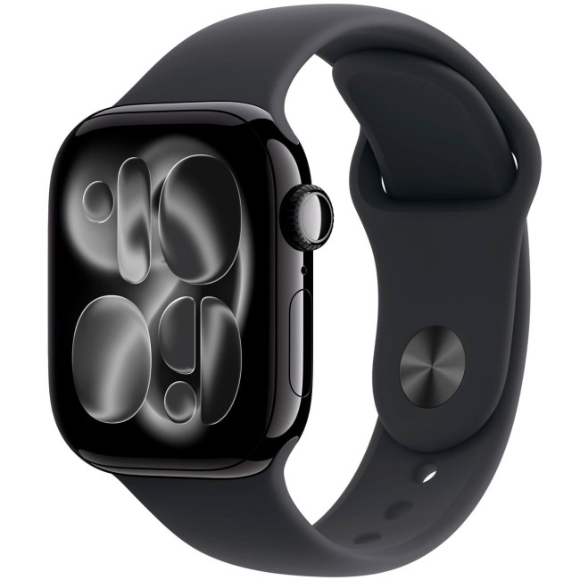 Apple Watch Series 11 46mm Jet Black Aluminium Case with Black Sport Band M/L (MEUX4)