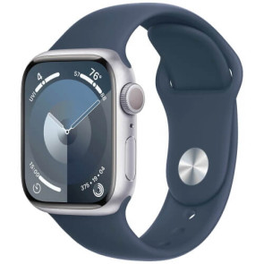 Apple Watch Series 9 41mm Silver Aluminium with Storm Blue Sport Band M/L (MR913)