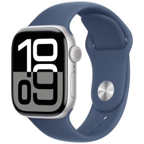 Apple Watch Series 10 42mm Silver Aluminium with Denim Sport Band M/L (MWWC3)