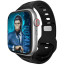 Ремінець для Apple Watch 42/44/45/49mm Blue Fluoro Rubber Sport Watch Band Black (BL004BLK)