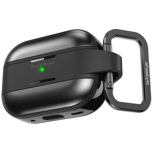 Чехол AhaStyle Premium TPU Case для AirPods Pro 2 with Carabiner Black (WG75PRO2BLK)