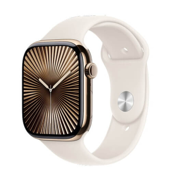 Apple Watch Series 10 42mm Gold Titanium with Starlight Sport Band S/M (MX063)
