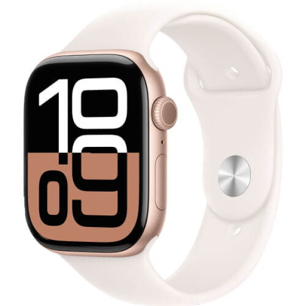 Apple Watch Series 10 GPS + Cellular 46mm Rose Gold Aluminium with Light Blush Sport Band M/L (MWY73)