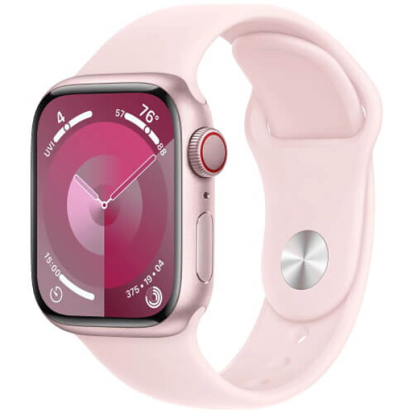 Apple Watch Series 9 41mm GPS + Cellular Pink Aluminium with Light Pink Sport Band M/L (MRJ03)