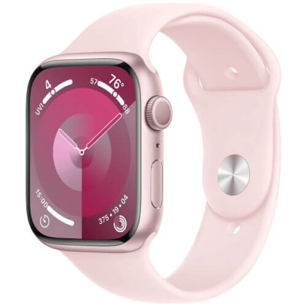 Apple Watch Series 9 45mm Pink Aluminium with Light Pink Sport Band S/M (MR9G3)