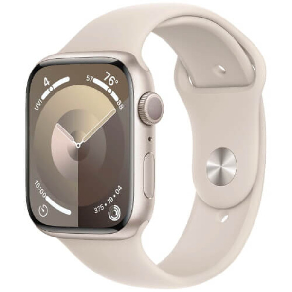 Apple Watch Series 9 45mm Starlight Aluminium with Starlight Sport Band S/M (MR963)