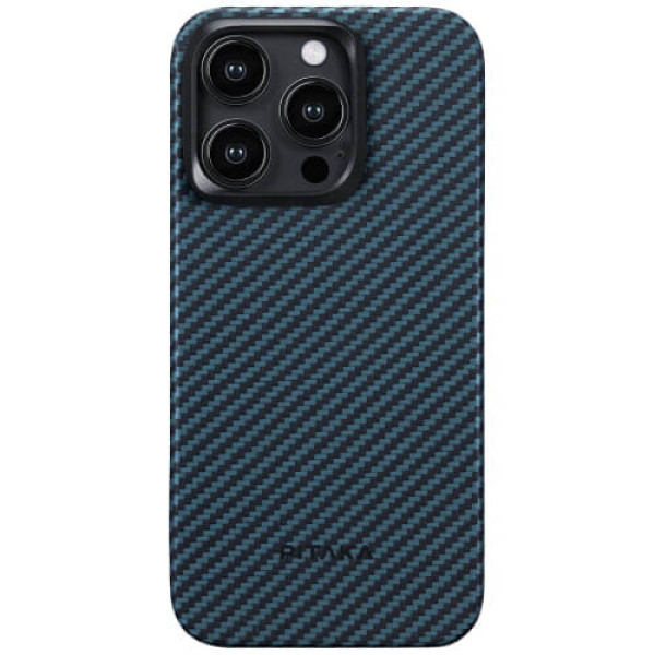 Чехол Pitaka MagEZ Case 4 для iPhone 15 Pro Twill 1500D Black/Blue (KI1508P)