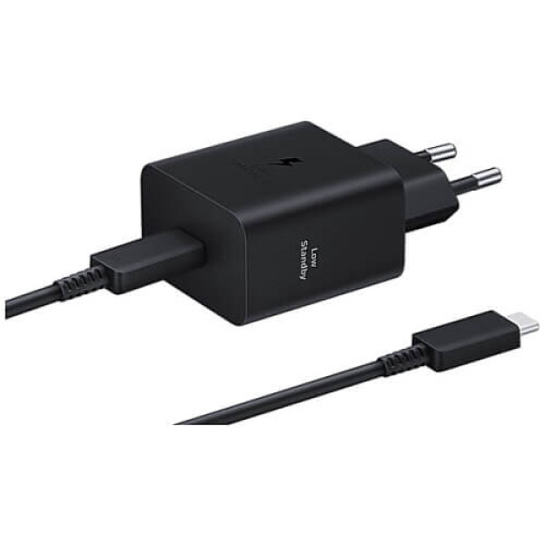 Сетевое зарядное устройство Samsung Compact Power Adapter 45W Black with Type-C/Type-C (EP-T4511XBEGEU)
