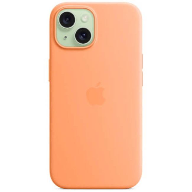 Чехол-накладка Apple iPhone 15 Plus Silicone Case with MagSafe Orange Sorbet (MT173)