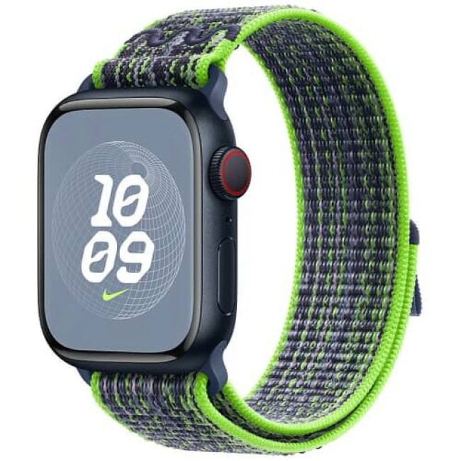 Ремешок для Apple Watch 41/40/38mm Bright Green/Blue Nike Sport Loop (MTL03)