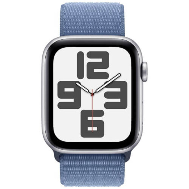 Apple Watch SE GPS 40mm Silver Aluminum with Winter Blue Sport Loop (MRE33)