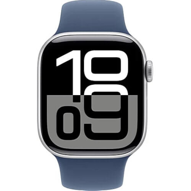 Apple Watch Series 10 46mm Silver Aluminium with Denim Sport Band M/L (MWWM3)
