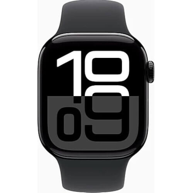 Apple Watch Series 10 42mm Jet Black Aluminium with Black Sport Band S/M (MWWE3)