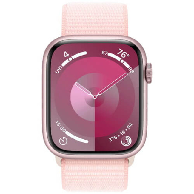 Apple Watch Series 9 GPS 41mm Pink Aluminum with Light Pink Sport Loop (MR953)