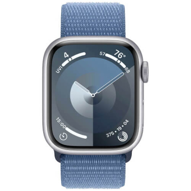 Apple Watch Series 9 GPS 41mm Silver Aluminum with Winter Blue Sport Loop (MR923)